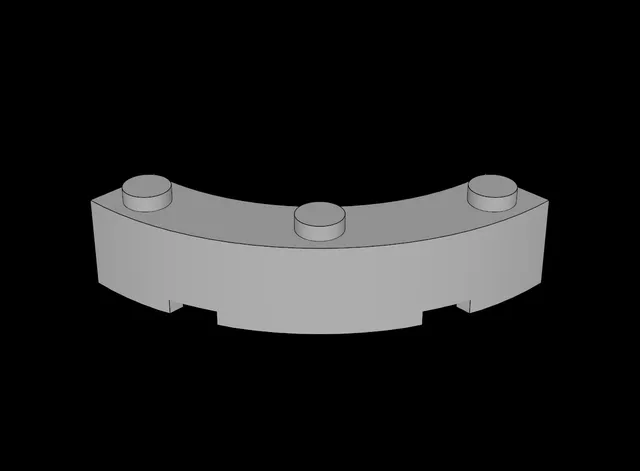 Lego Compatible (48092.dat) Brick  4 x  4 Corner Round