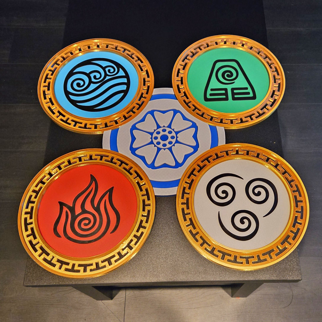 The Four Elements and White Lotus Wall Decoration