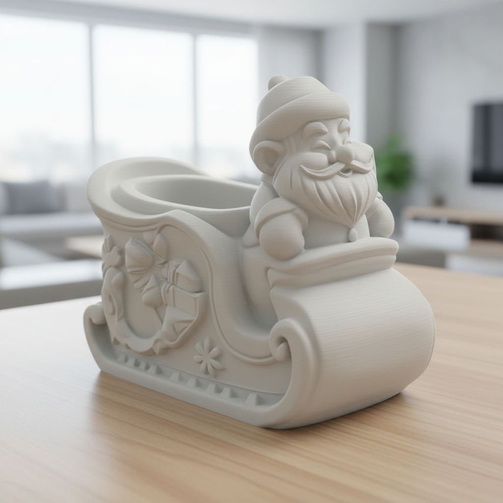 Santa Claus Sleigh Pen Holder
