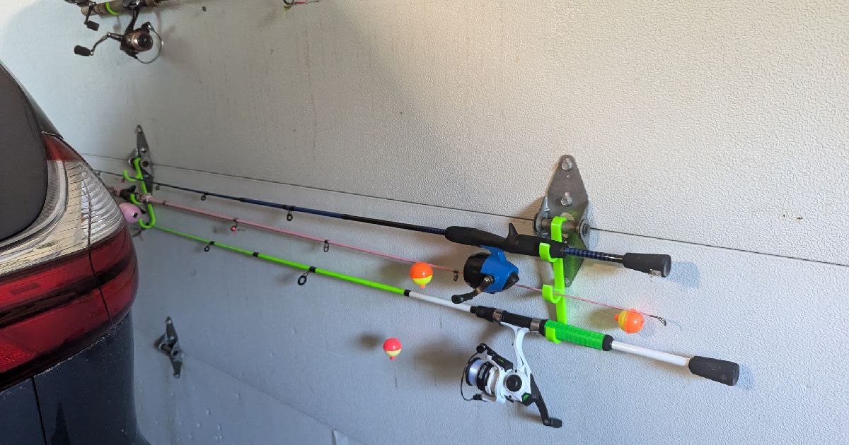 Fishing Pole Garage Storage by KeltDesigns Download free STL model