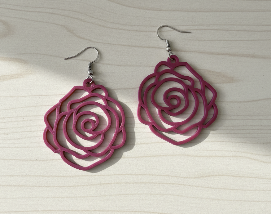 Rose shaped earrings