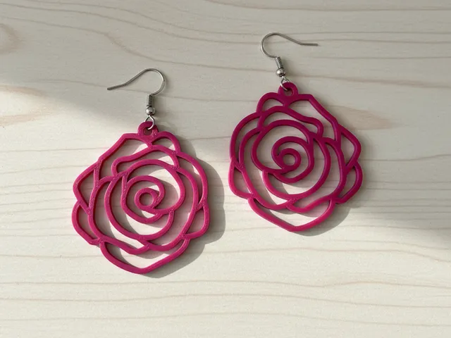 Rose shaped earrings