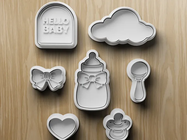 Baby Shower Cookie Cutter STL Set, Hello Baby Arch, Cloud, Bow, Bottle, Heart, Pacifier