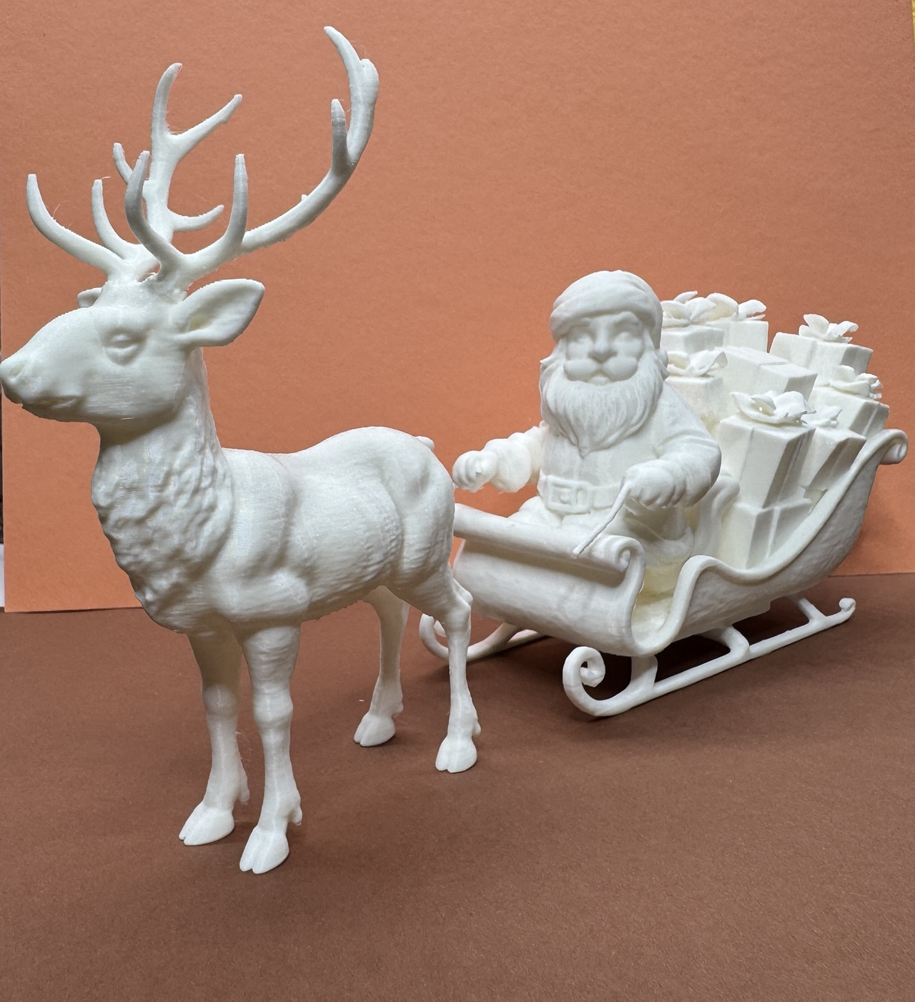Santa Claus on a sleigh with reindeer