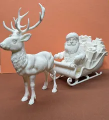 Santa Claus on a sleigh with reindeer