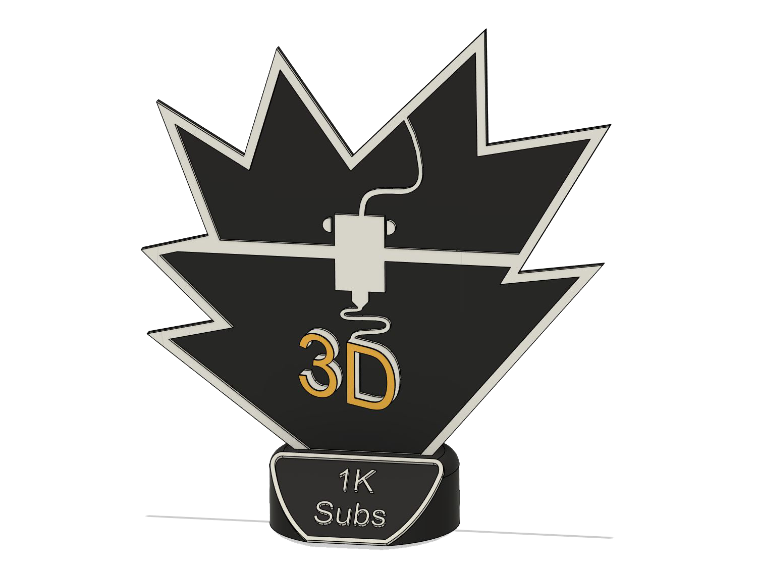 (1000 Subs) 2.5D Trophy (parametric)