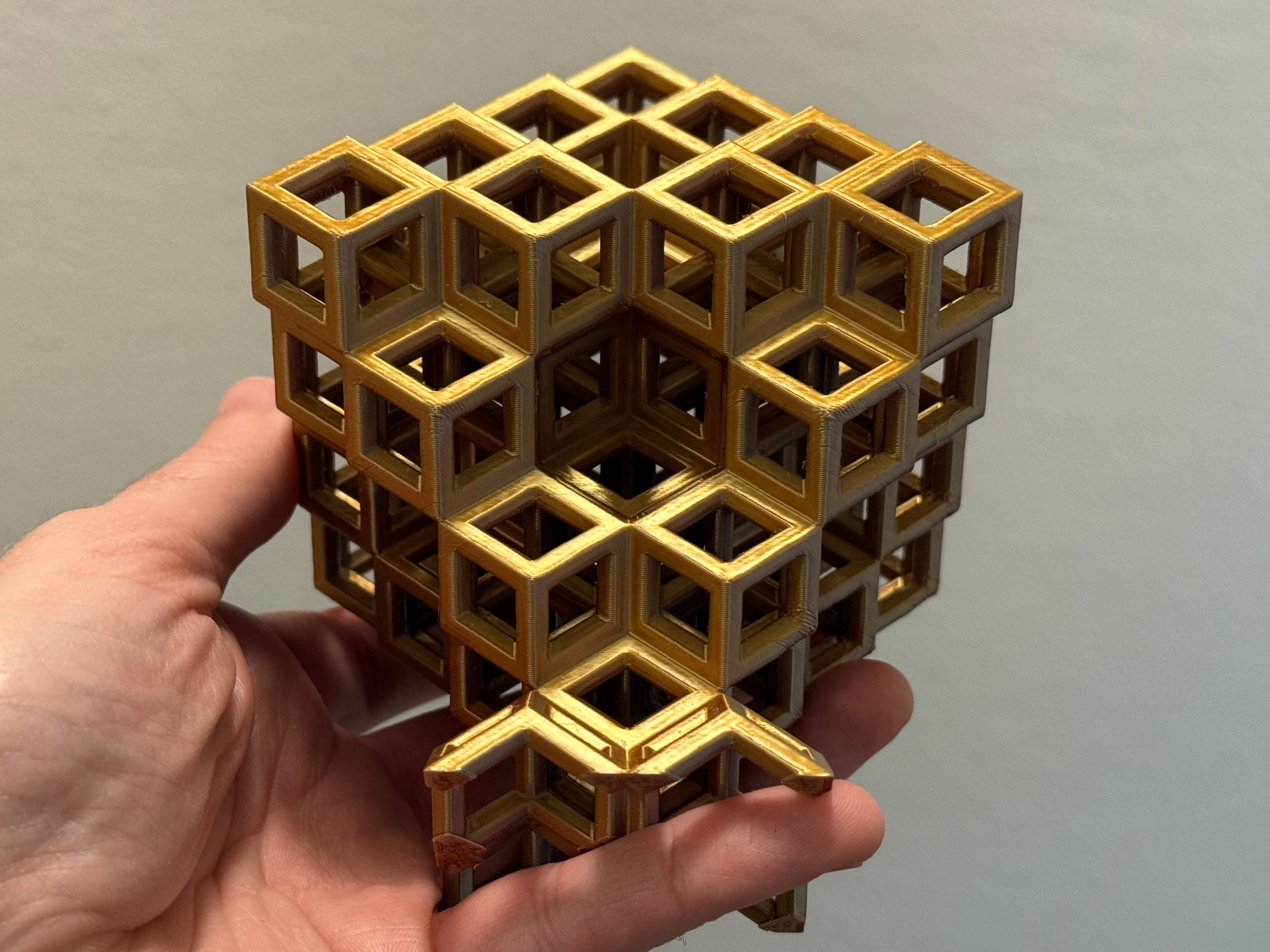 Wireframe Rhombic Dodecahedral Sierpiński Octahedron Fractal Structure - Level 2