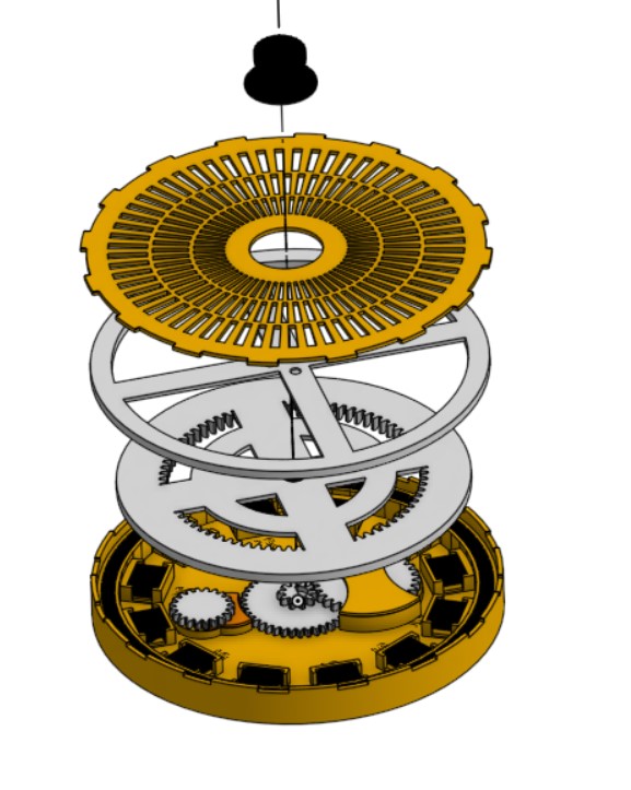 Miniatura 14 do modelo 3D Teaching clock with lifting numbers