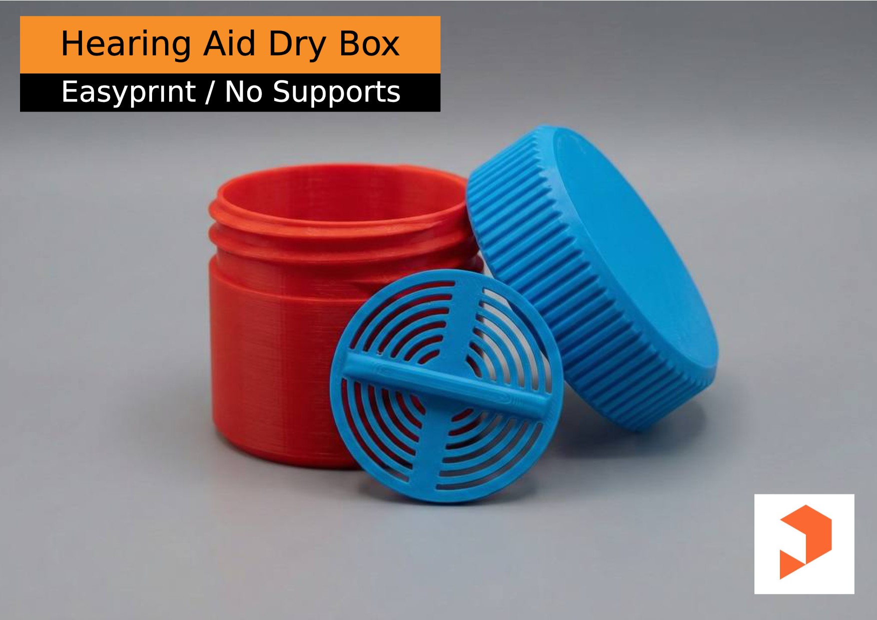 Hearing Aid Dry Box with Silica Gel Compartment