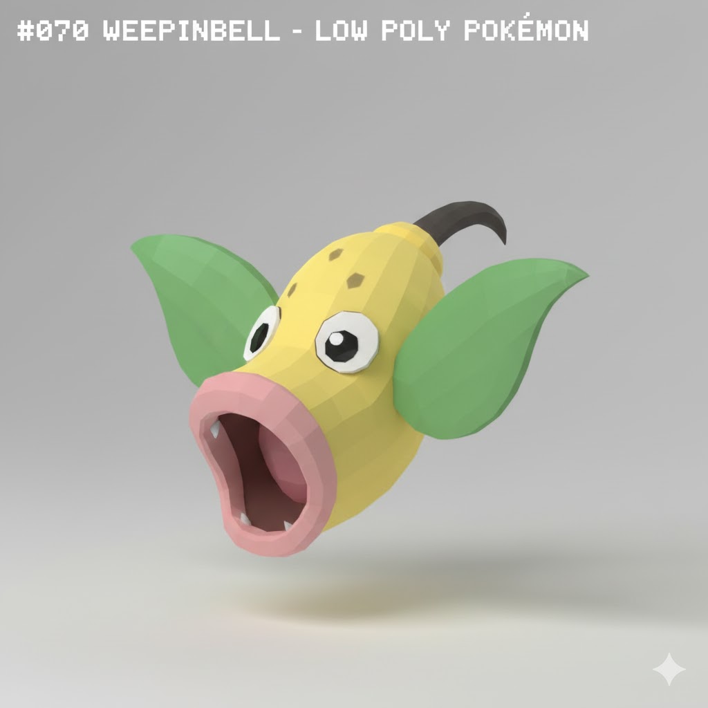 #070 Weepinbell – Low Poly Pokémon