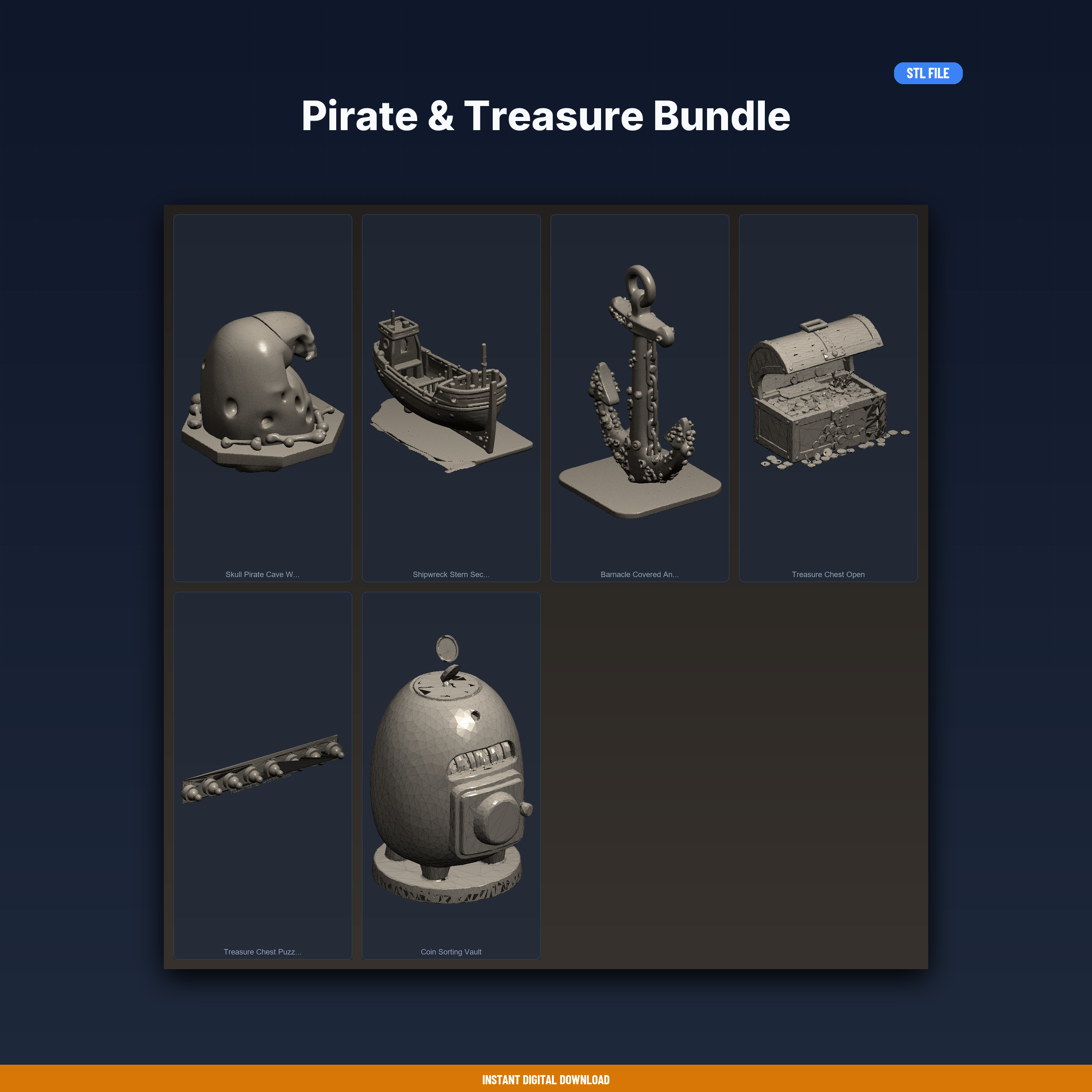 Pirate & Treasure Bundle - 6-Model STL Bundle