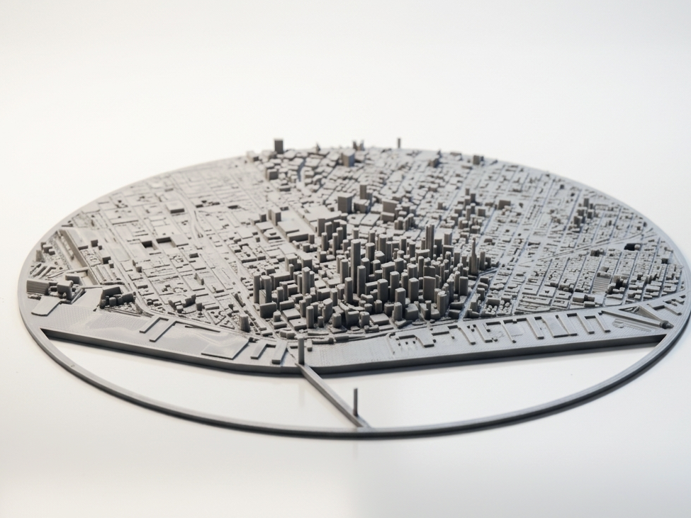 San Francisco Skyline & Bay – Circular Topographic Map STL
