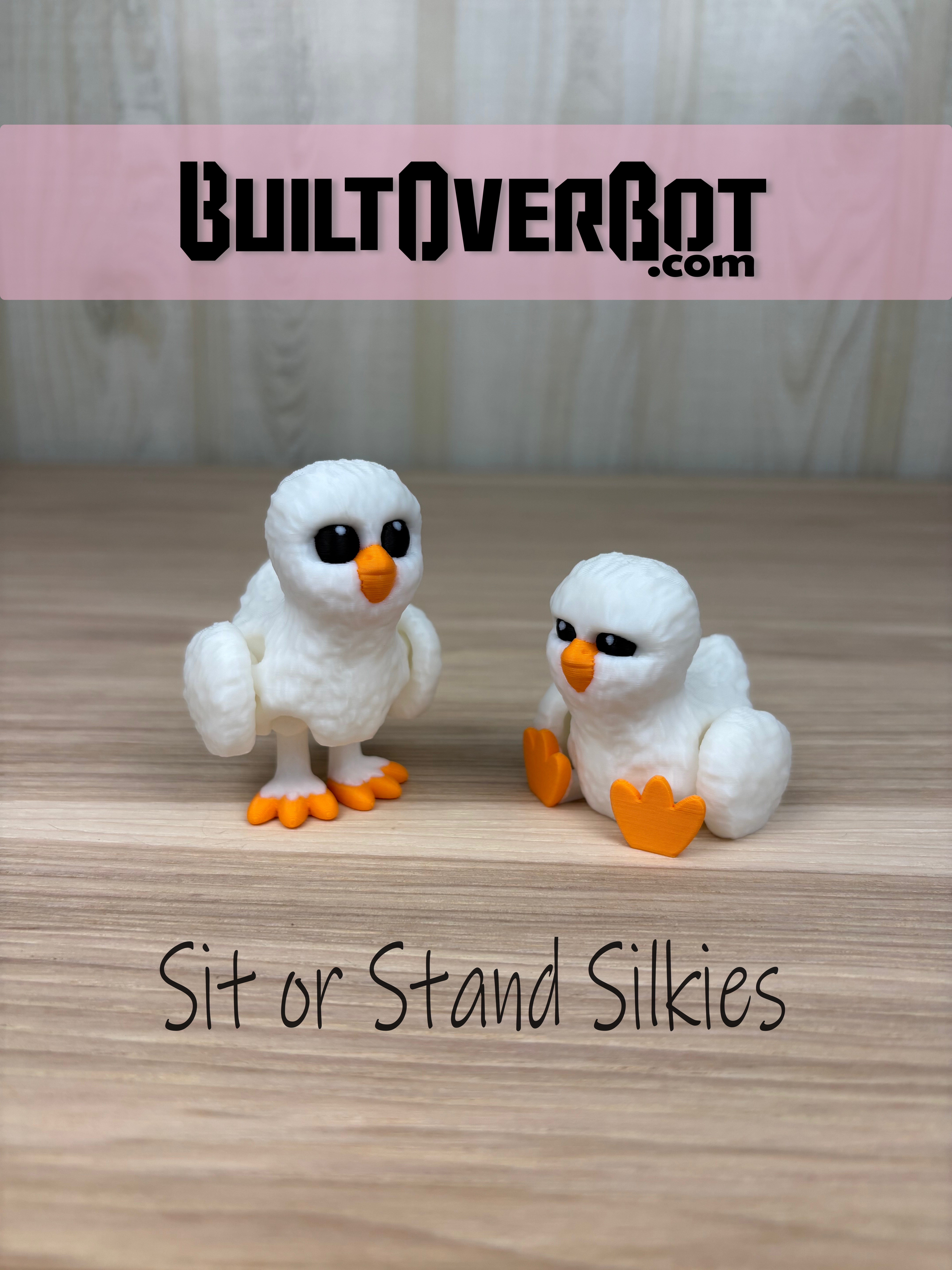 Sit or Stand Silkie Chickens