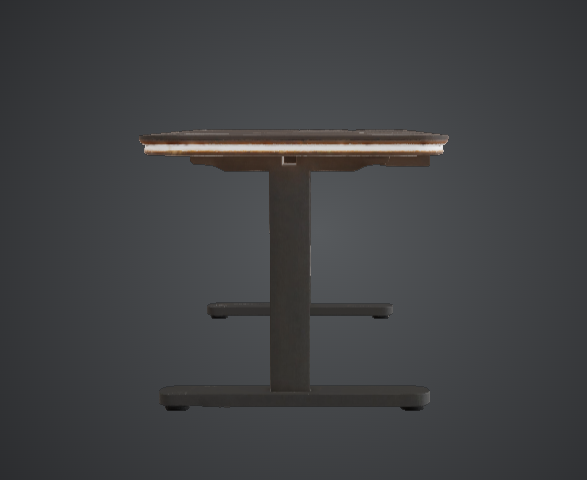 Modern Gaming Desk 3D Printable Model – Minimalist PC Setup Table | Office Diorama Prop — thumbnail 2