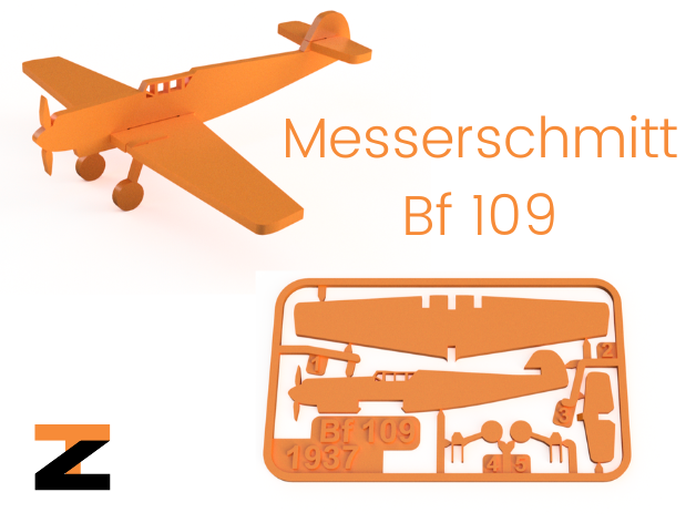Messerschmitt Bf 109 kit card - Famous Planes
