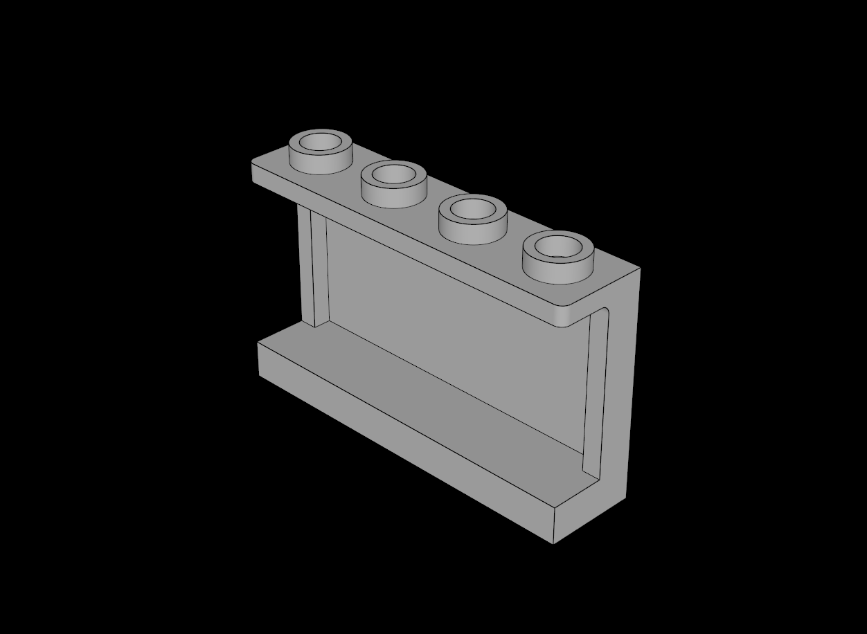 Lego Compatible (14718.dat) Panel  1 x  4 x  2 with Hollow Studs