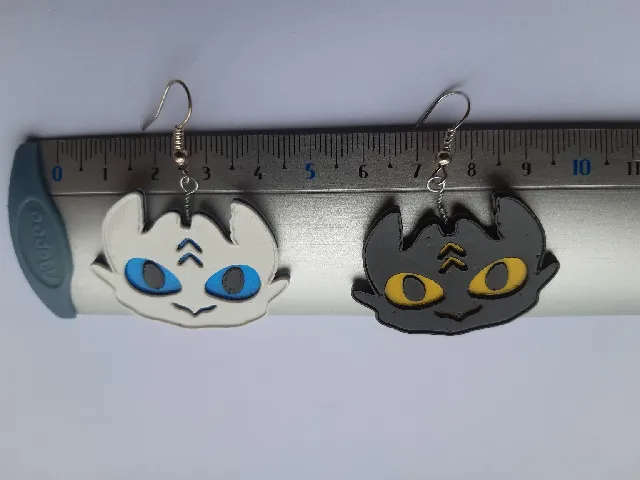 Night fury dragon (Toothless) earrings