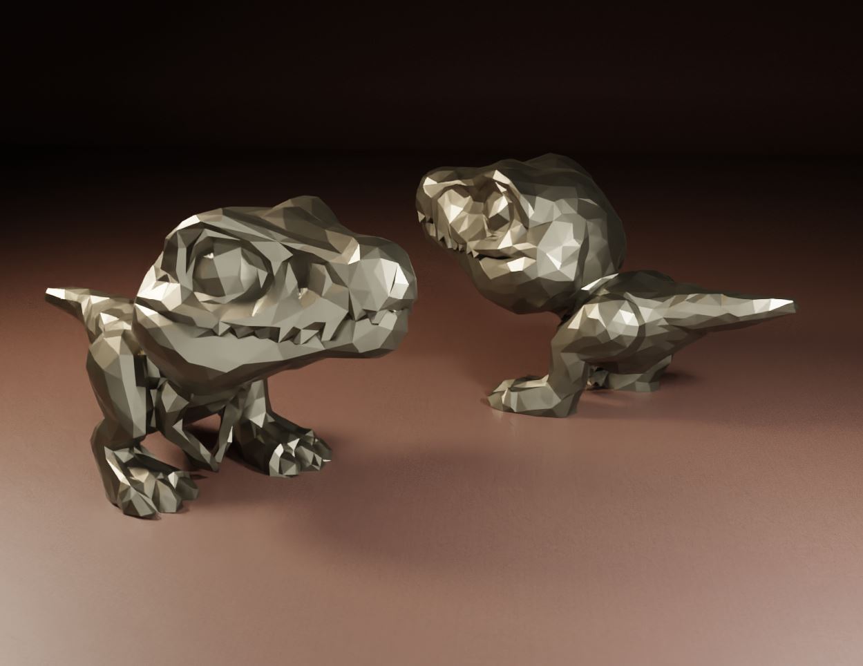 Cute little Tyrannosaurus REX dinosaur - detailed and low poly
