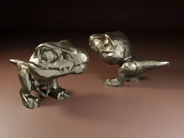 Cute little Tyrannosaurus REX dinosaur - detailed and low poly