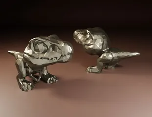 Cute little Tyrannosaurus REX dinosaur - detailed and low poly