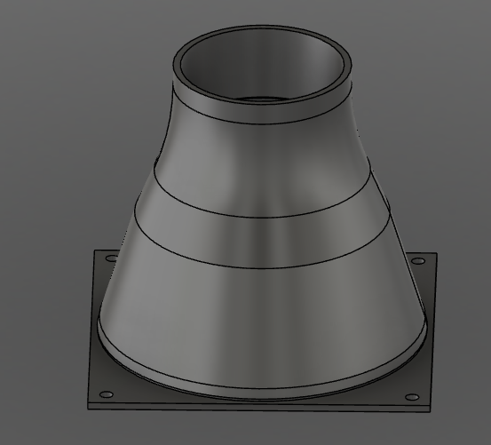 140mm fan to 74mm tube
