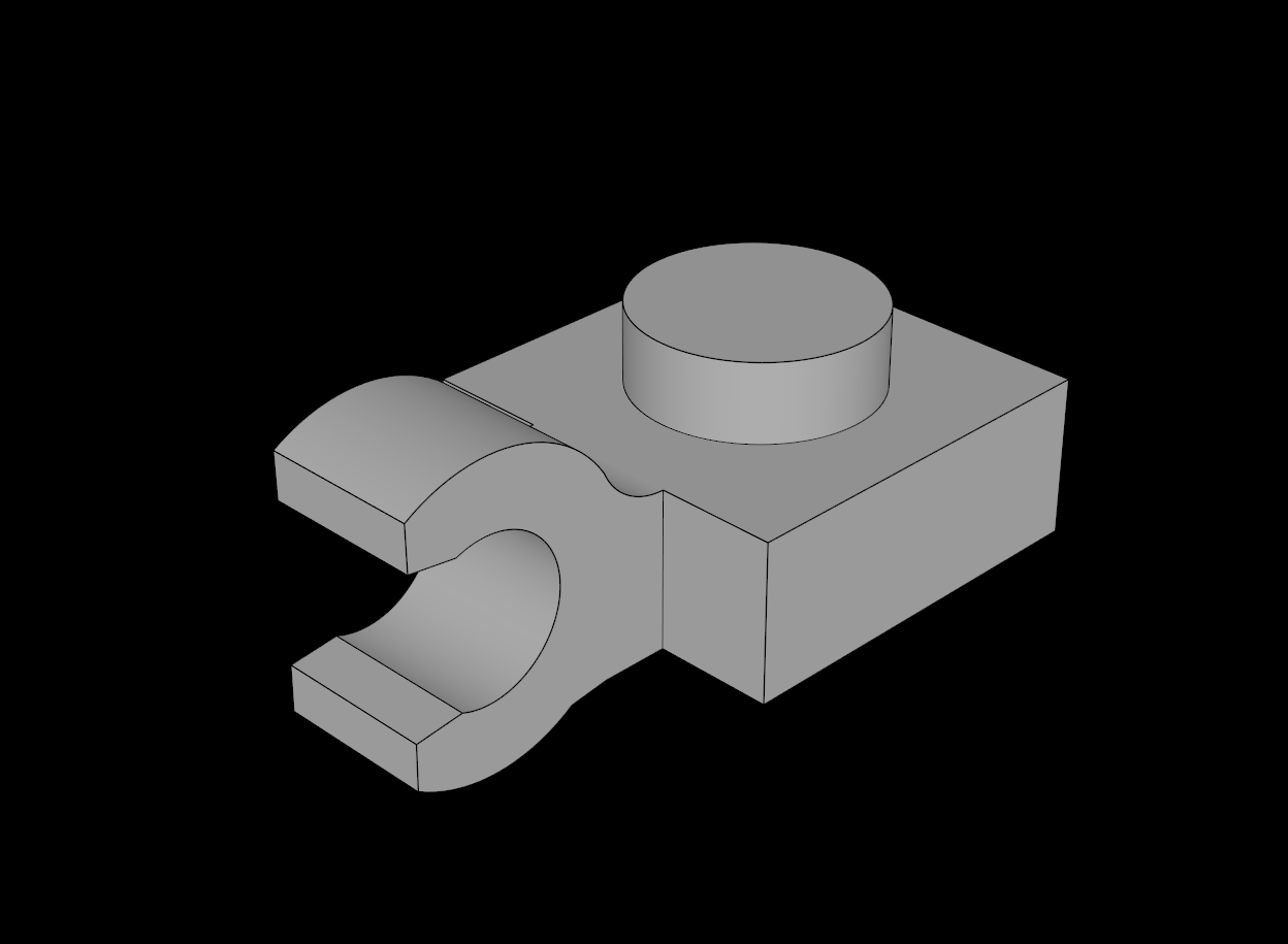 Lego Compatible (61252.dat) Plate  1 x  1 with Clip Horizontal (Thick C-Clip)