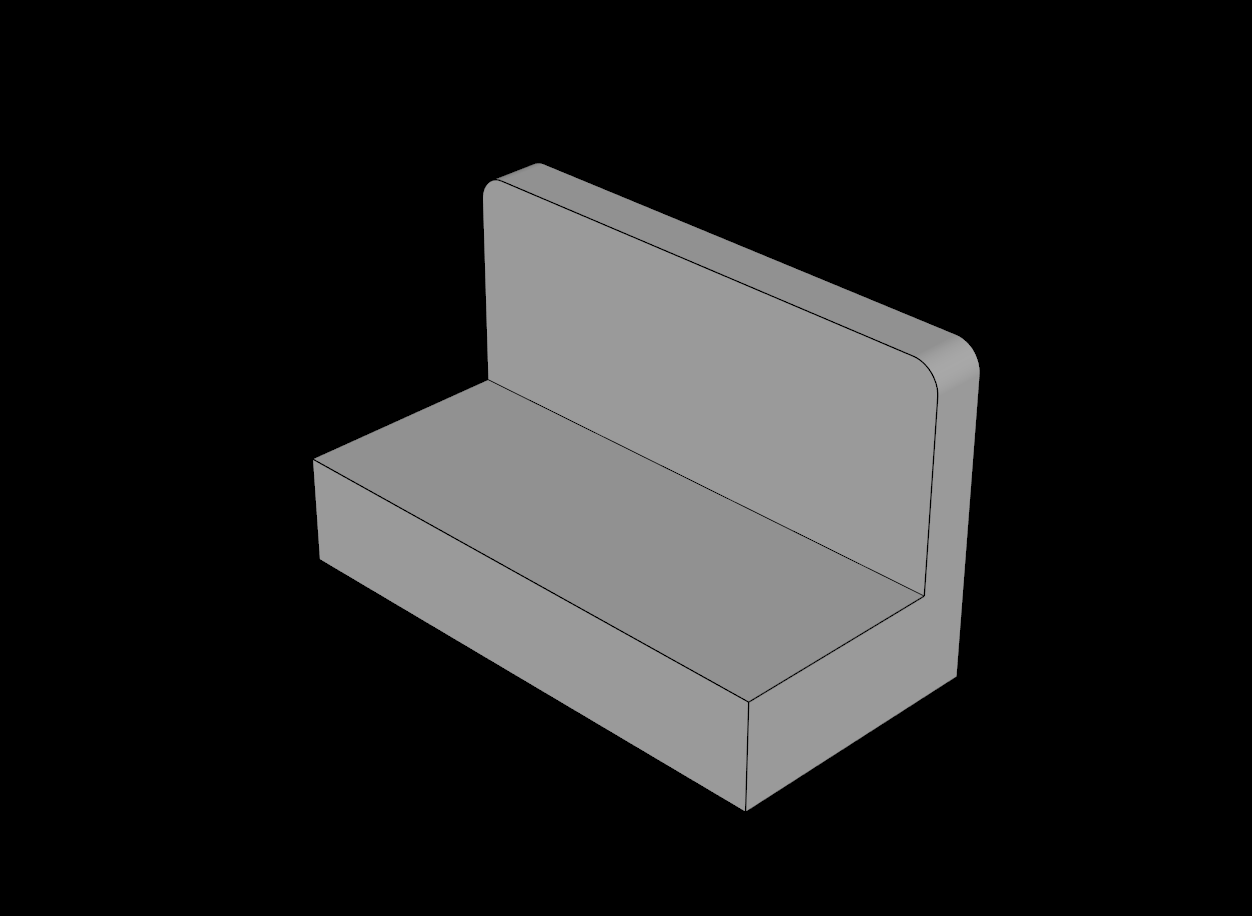 Lego Compatible (4865b.dat) Panel  1 x  2 x  1 with Rounded Corners