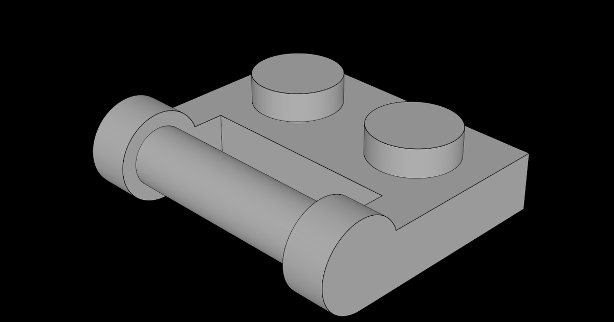 Lego Compatible (48336.dat) Plate 1 x 2 with Handle Type 2 by thall72 ...