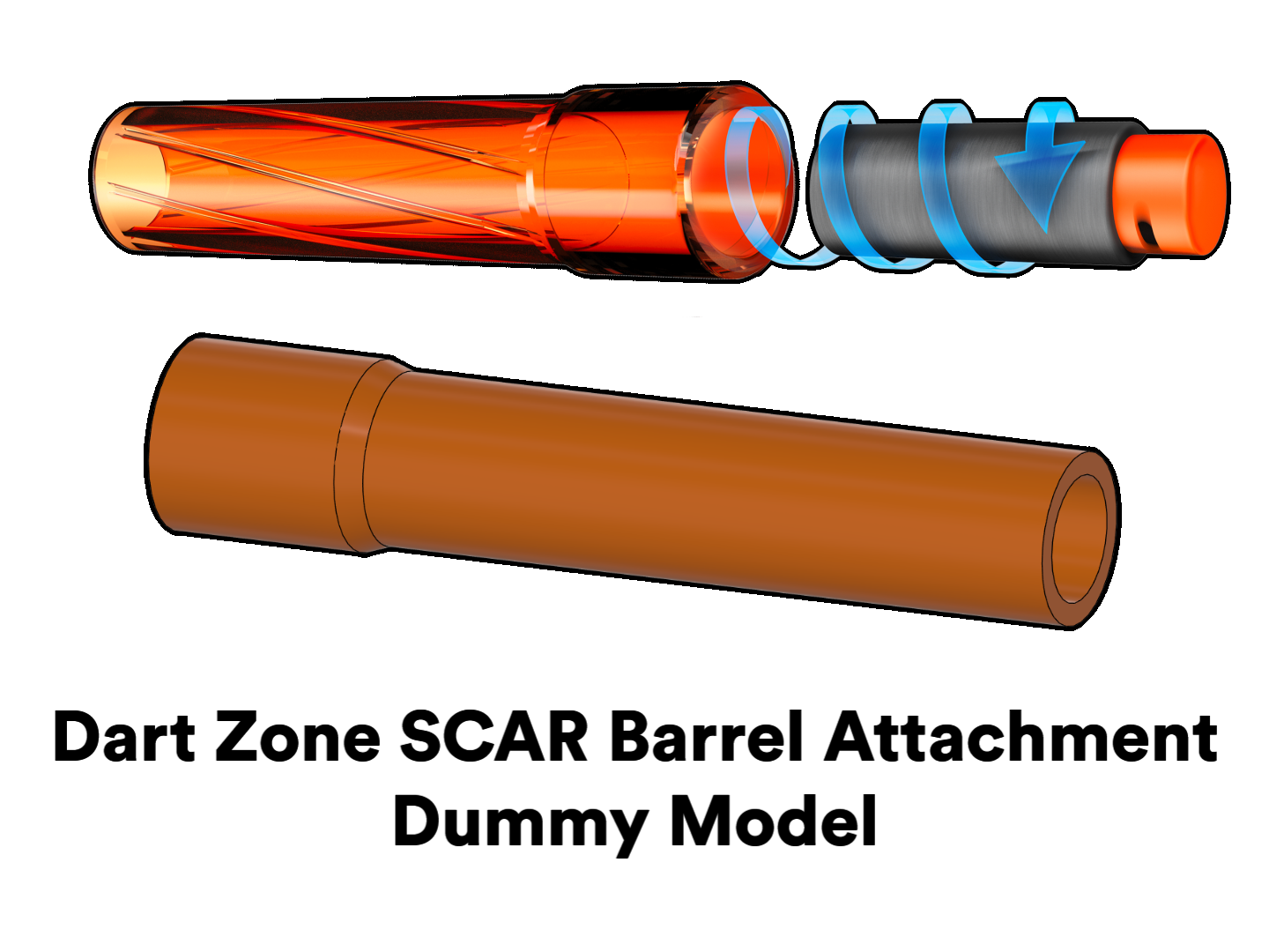 Dummy model for the Dart Zone SCAR barrel attachment (Nerf Dart Blaster ...