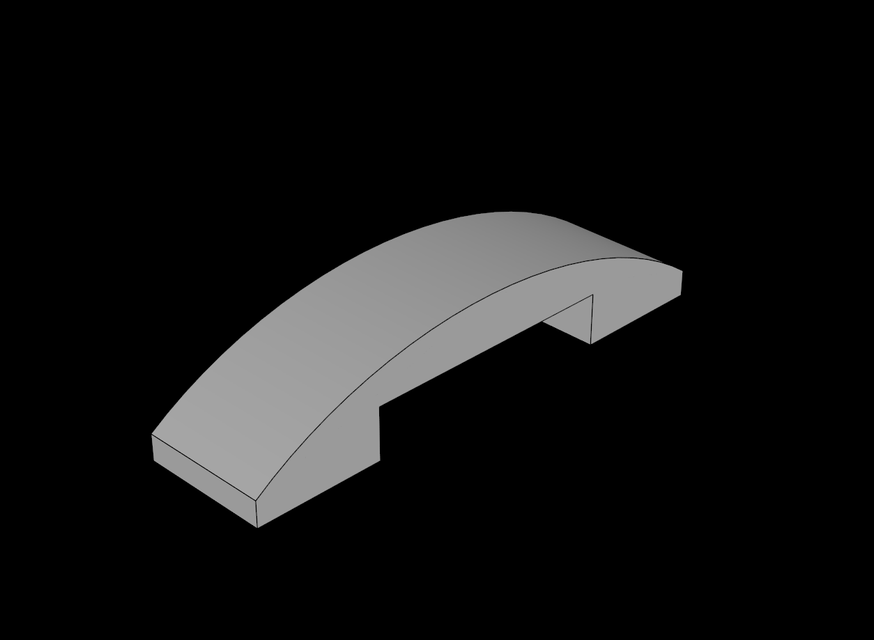 Lego Compatible (93273.dat) Slope Brick Curved  4 x  1 Double