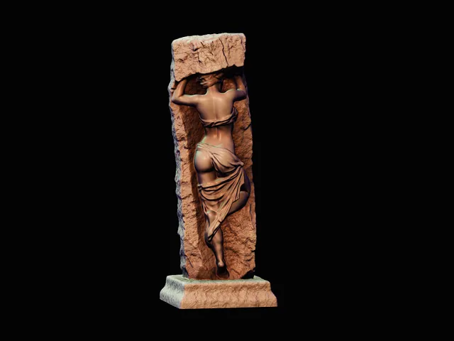statue woman sculpture body pose 3 stone texture for 3d printing