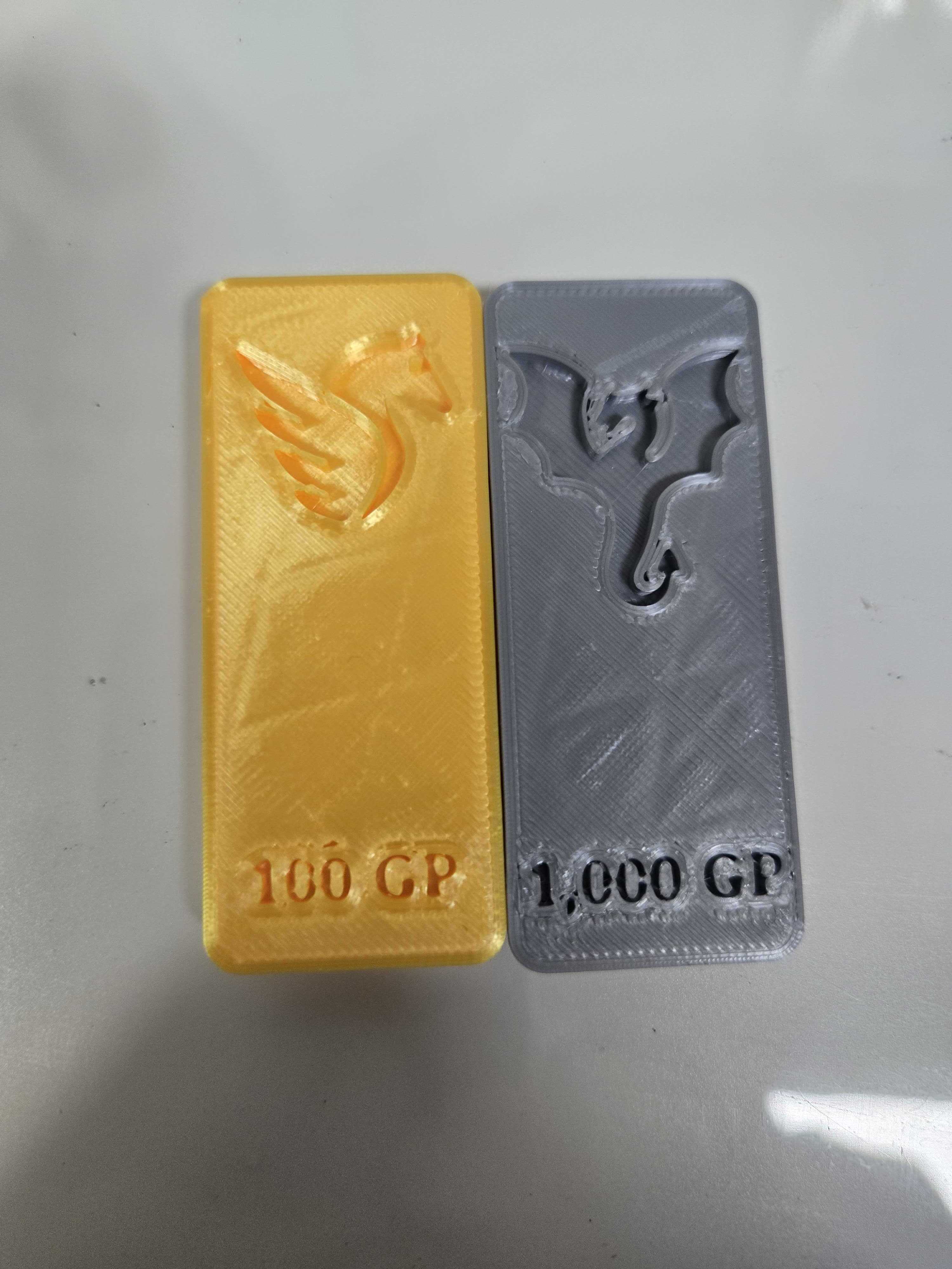 Currency Pegasus and Dragon Bars for TTRPG