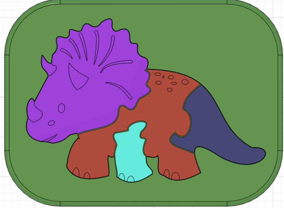 Triceratops - puzzle for kids by ideat0m | Download free STL model ...