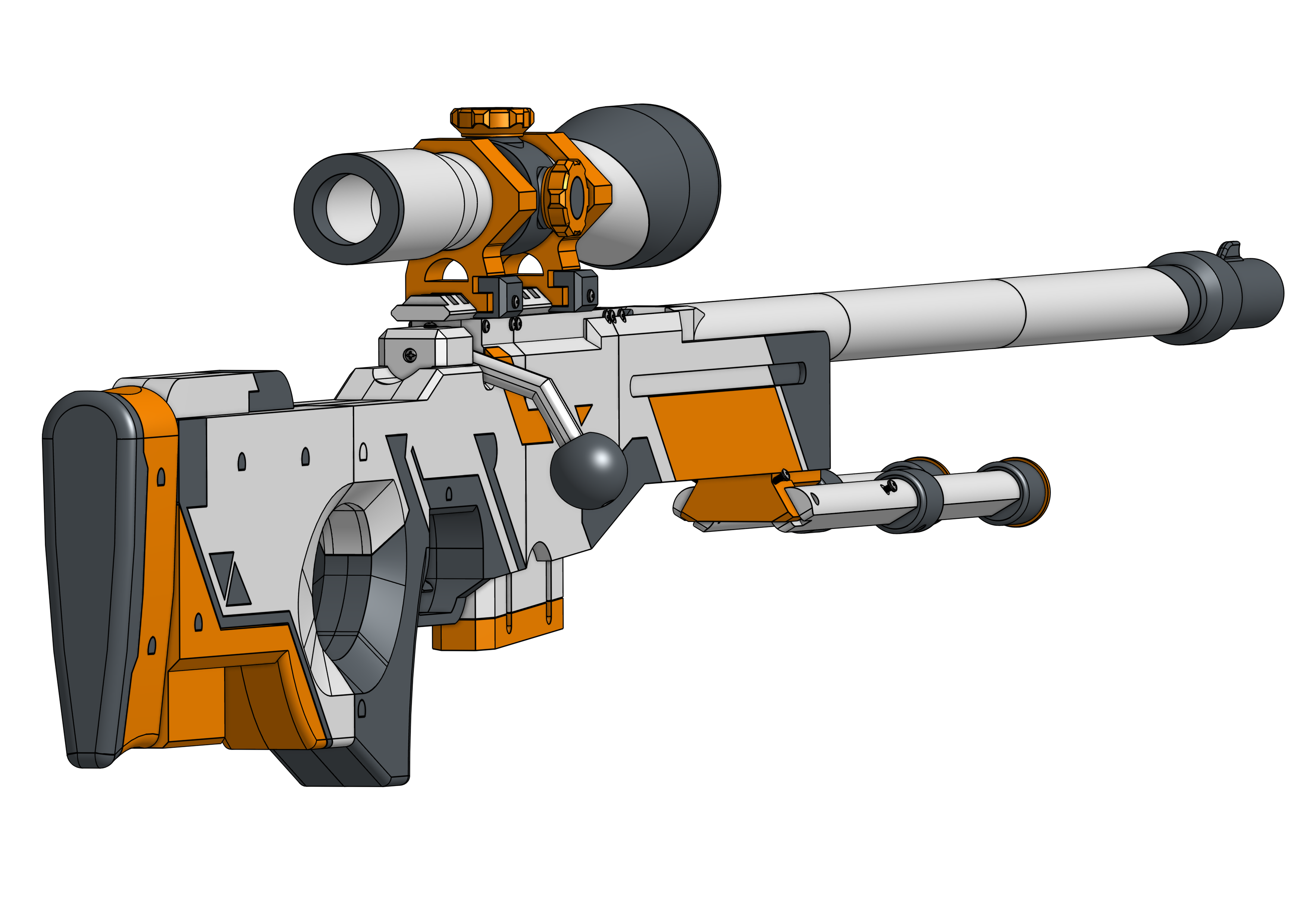 AWP Asiimov Sniper Rifle (Rubber Band Gun) by THE MOC CHANNEL ...