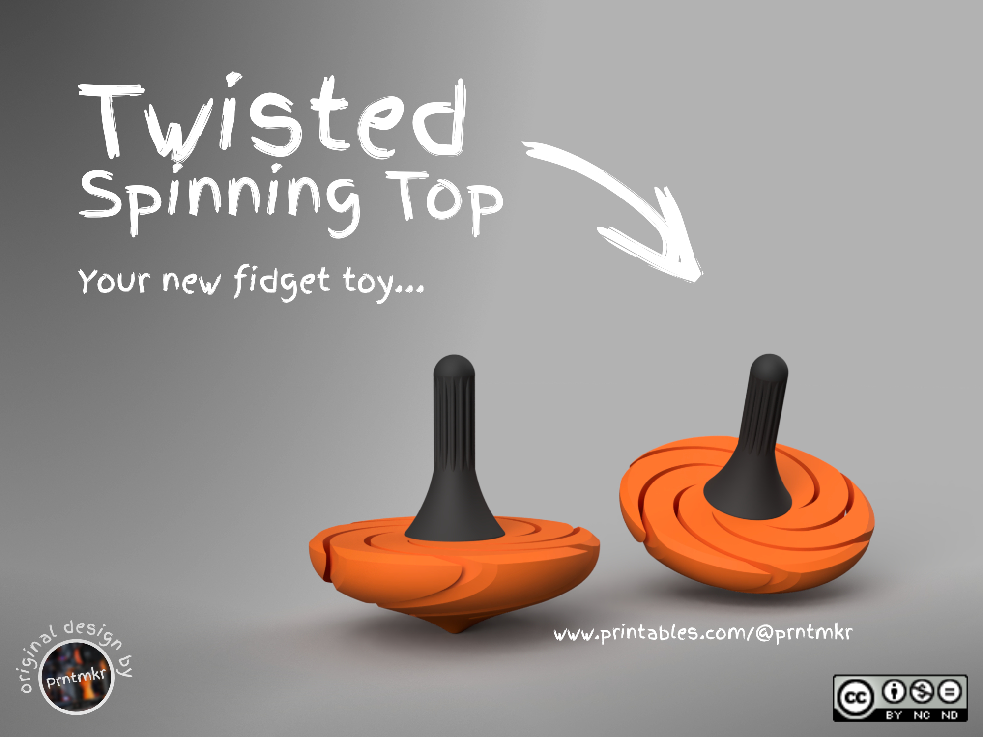 Twisted SPINNING TOP Your new fidget toy... by Prntmkr Always a