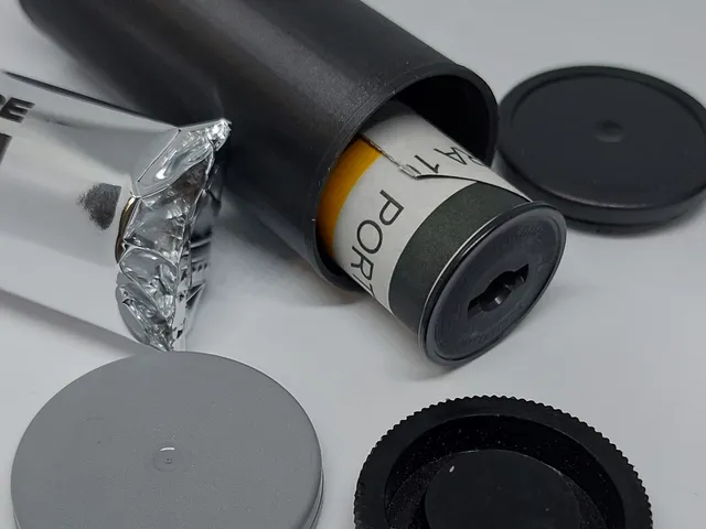 Single 120 Film Canister/Holder - using 35mm film canister lid