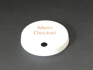 Weinglas Deckel 68mm mit Loch - mit oder ohne Text by Bruce