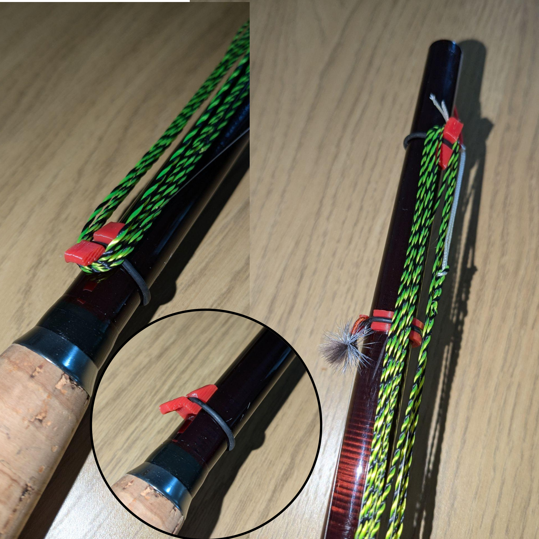 Low profile light weight Tenkara line winder and fly retainer.