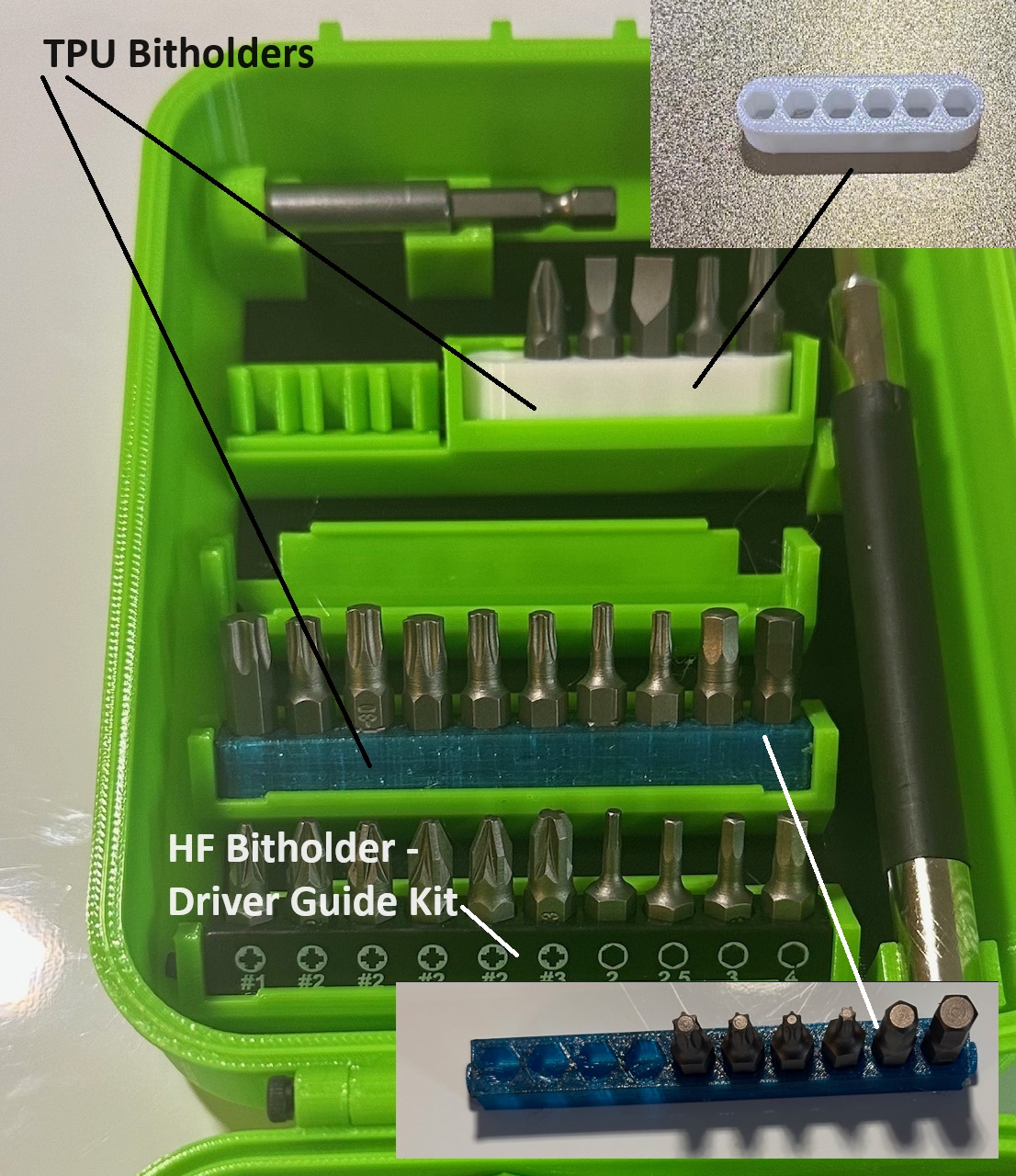 Storage box for Harbor Freight Right Angle Screwdriver, Bits,