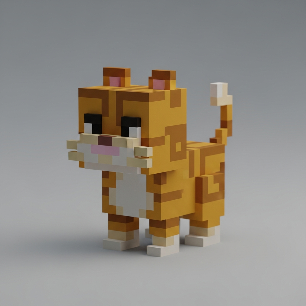 Minimalist Low-Poly Cat – Modern Home Decor & Toy
