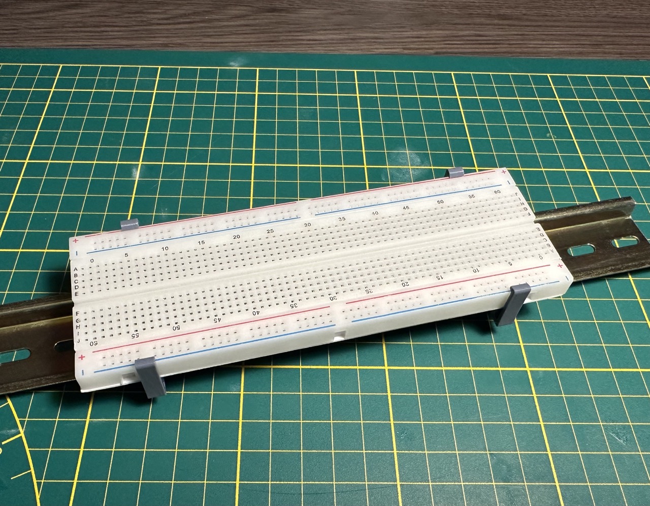 DIN rail breadboard clip