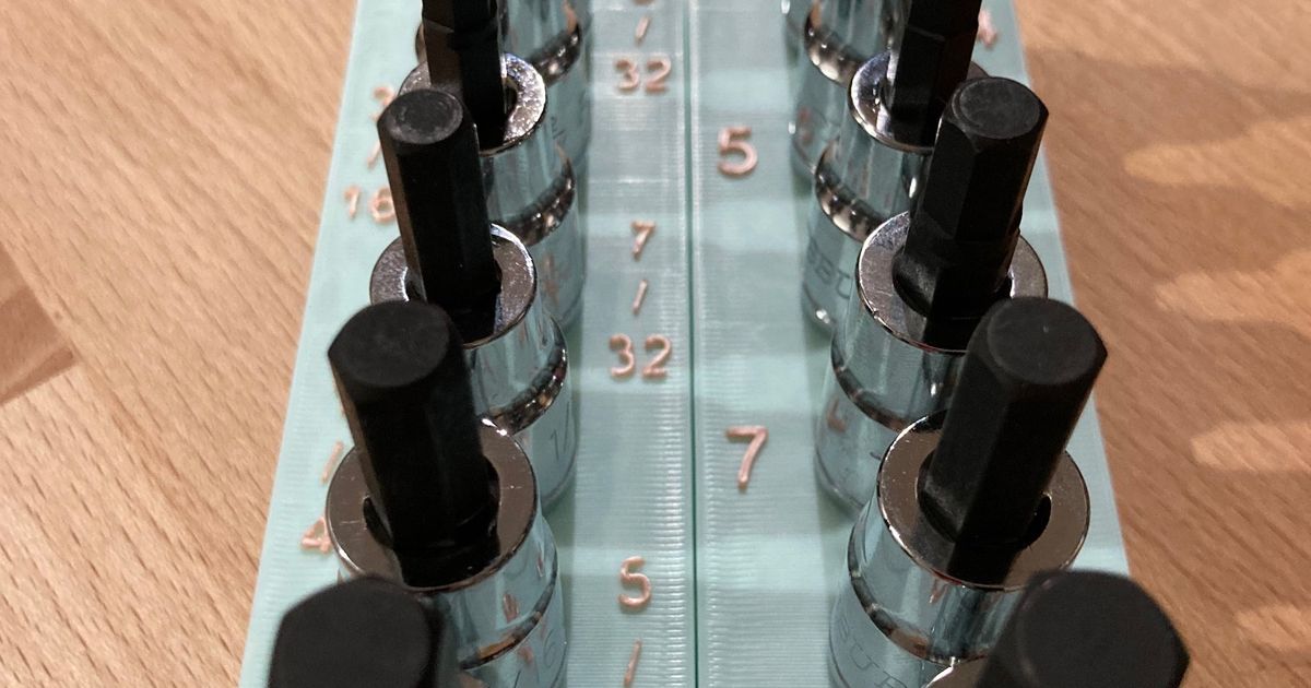 Gridfinity Hex Bit Socket Set Harbor Freight SAE and Metric by