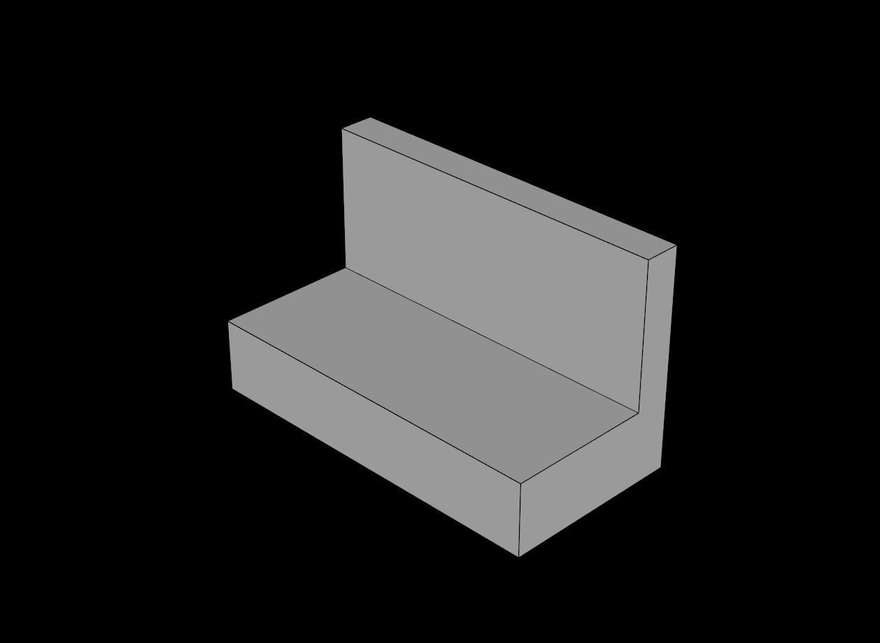 Lego Compatible (4865a.dat) Panel  1 x  2 x  1 with Square Corners