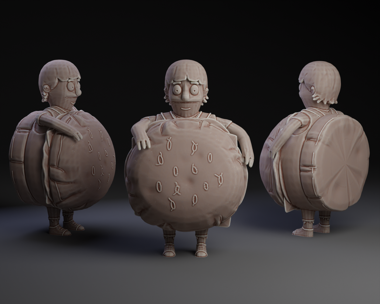 Gene in Burger Suit: Bobs Burgers.