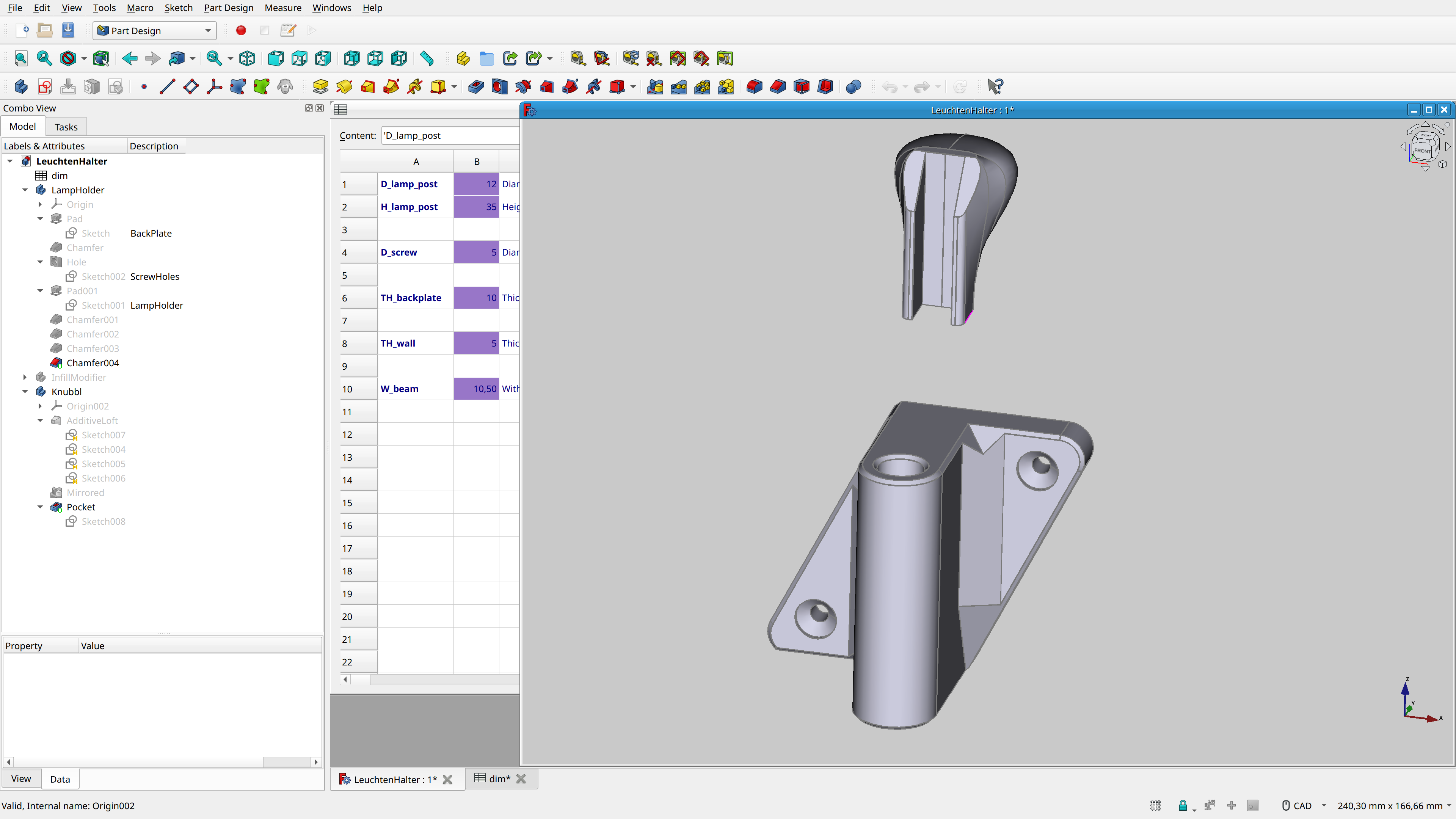 wall mount for desktop lamp (FreeCAD) by NUeB | Download free STL model ...