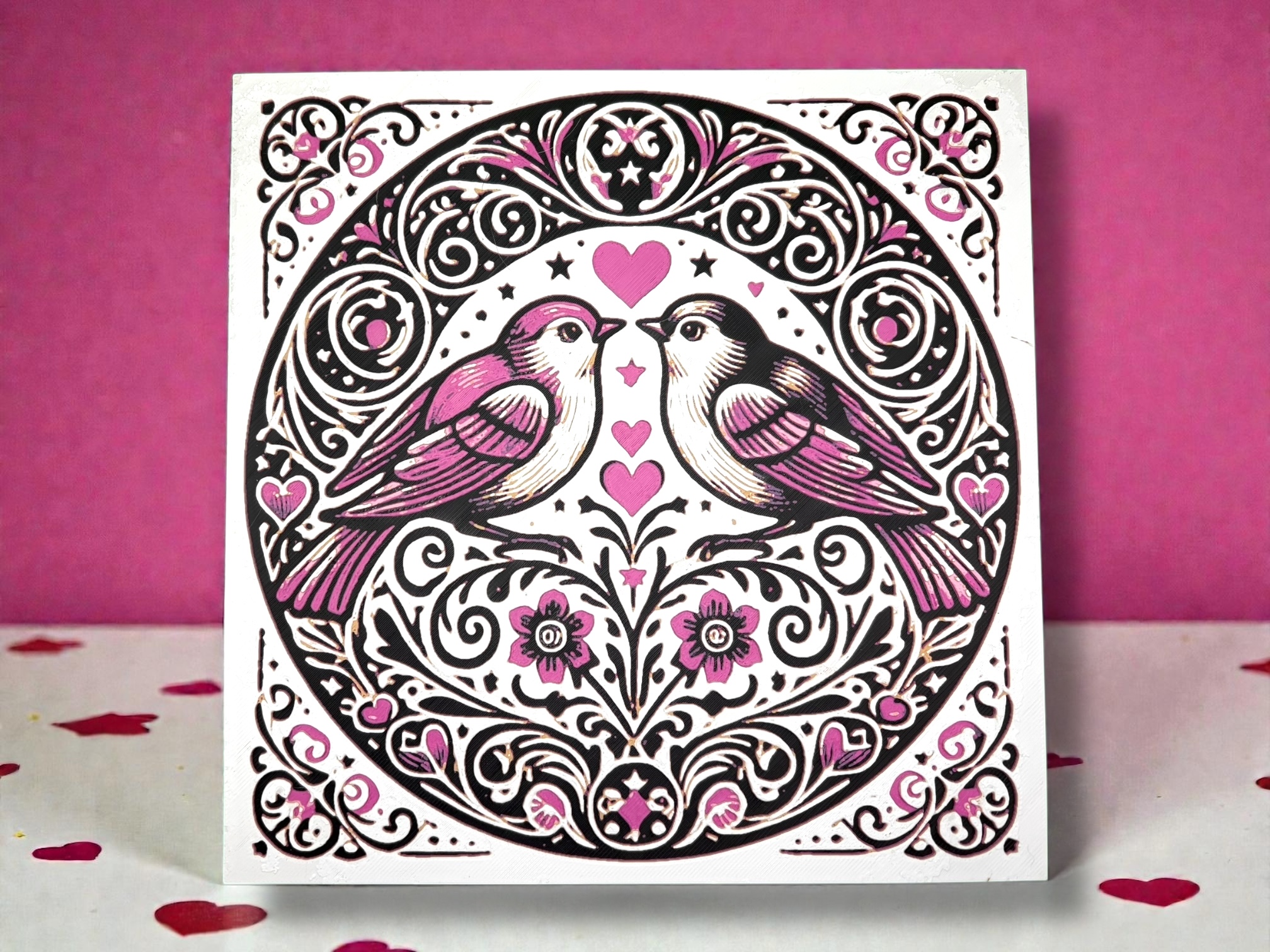Lovebirds - Valentines Day Hueforge