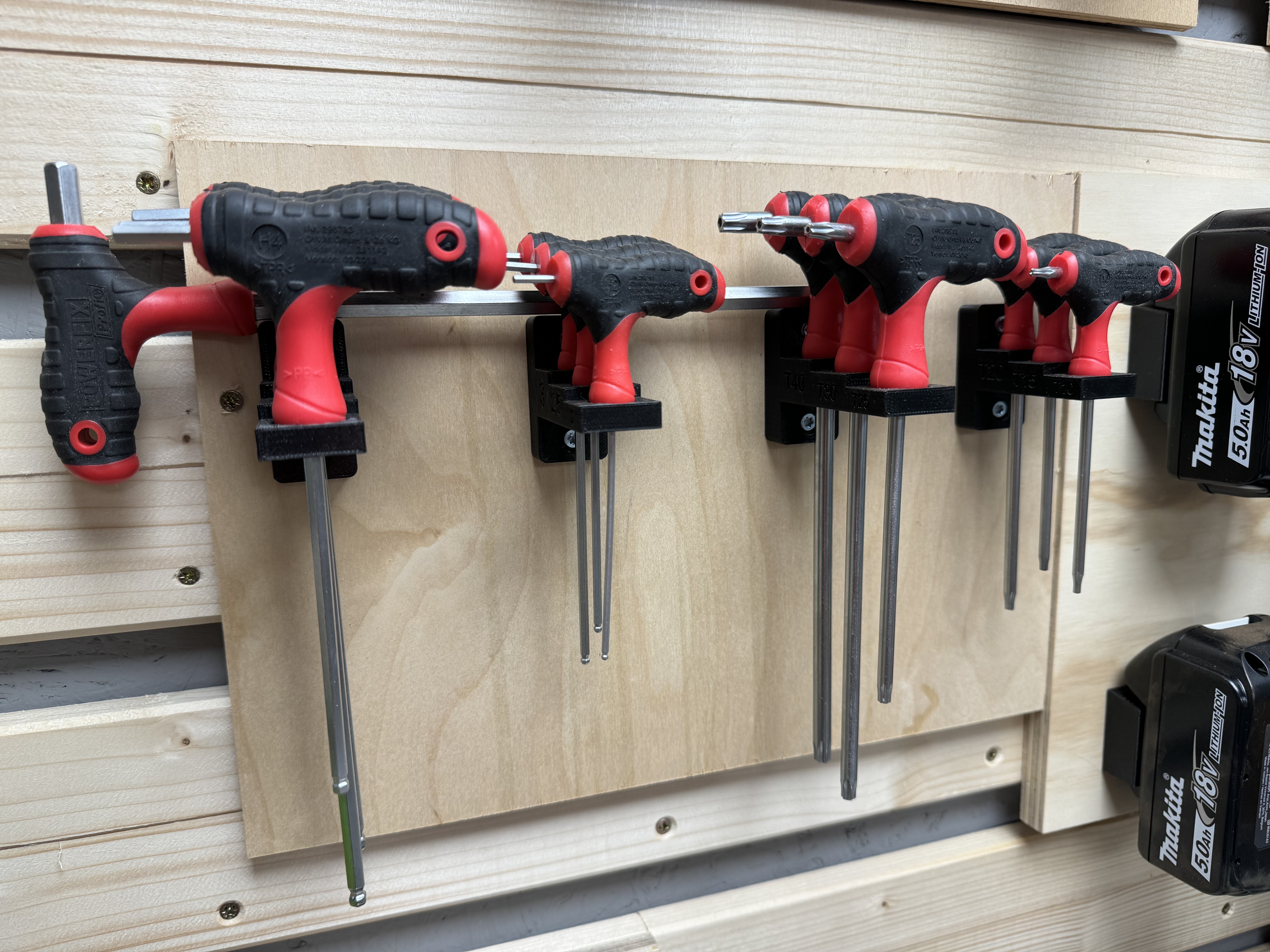 Powerfix / Parkside  - Imbus / Hex / Torx T-Griff Stiftschlüsselsatz Halter