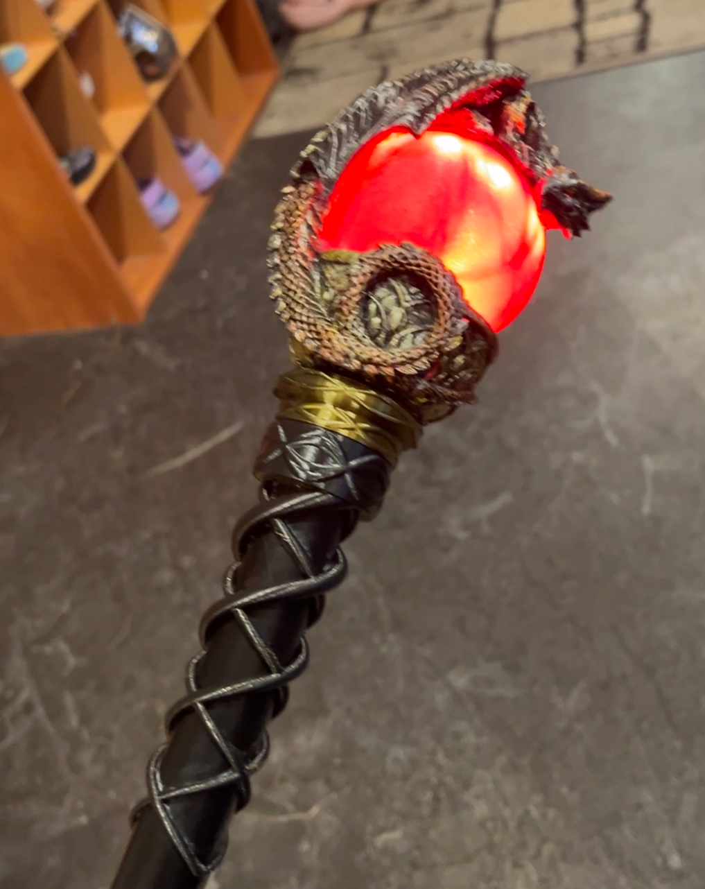 Wizard Staff Bracket with Battery Compartment.