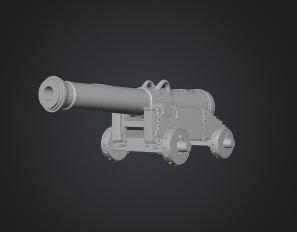Antique Cannon on a Wooden Carriage