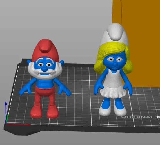 Papa Smurf + Smurfette - mmu by Omer Meshy | Download free STL model ...